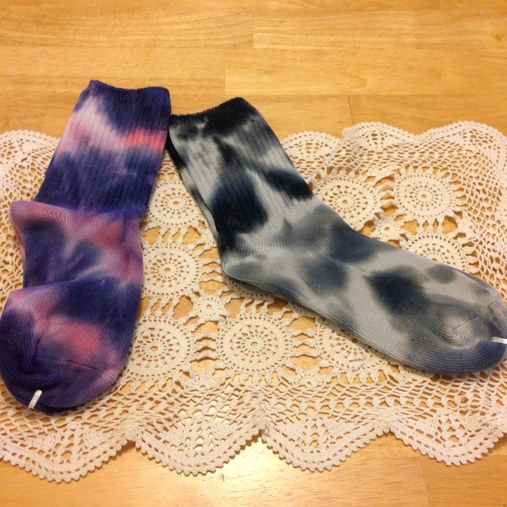 Tie Dye Socks, two pair bundle, new